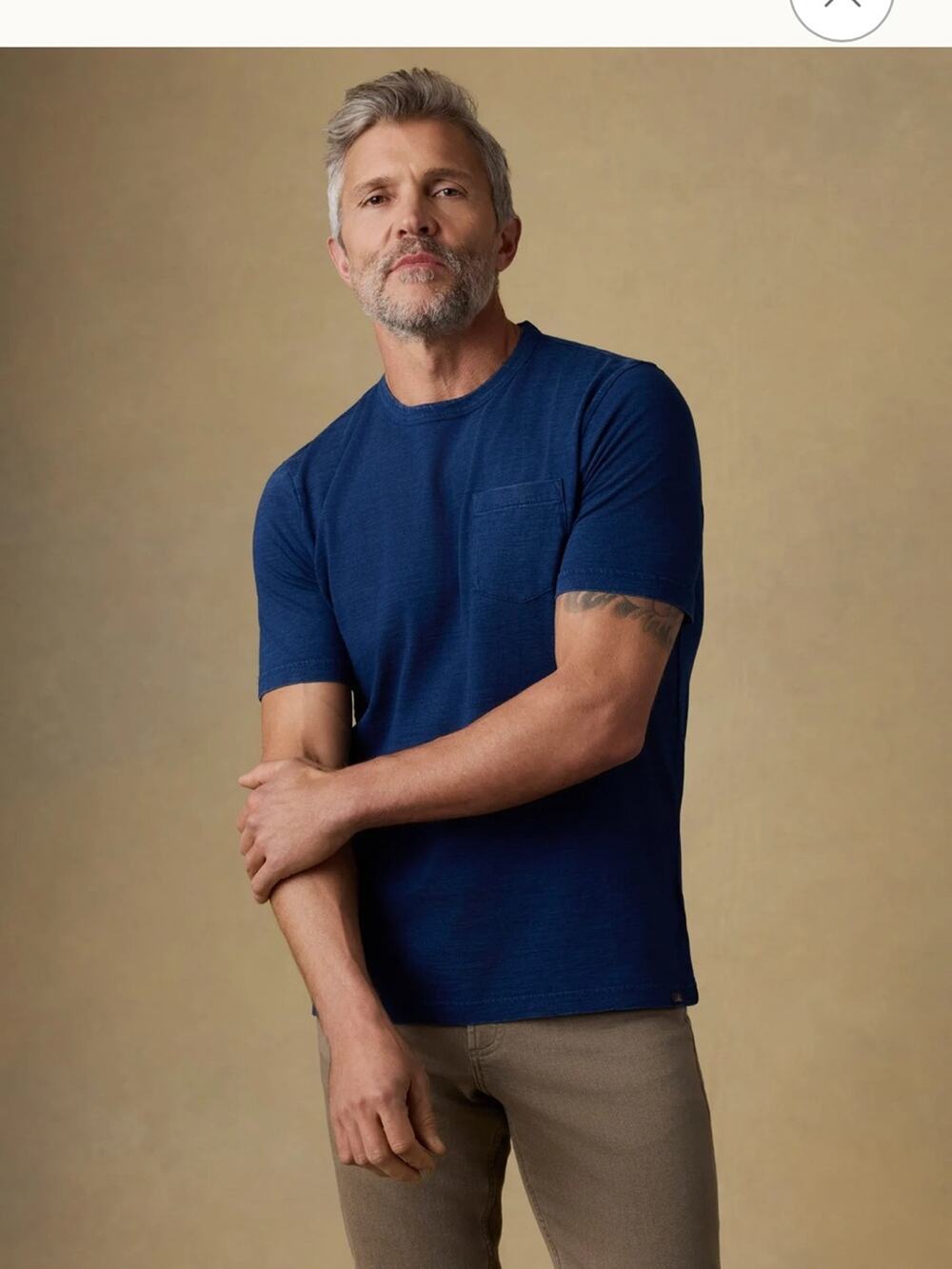 Faherty Short Sleeve Pocket Tee-Deadstock Wash XL Blue